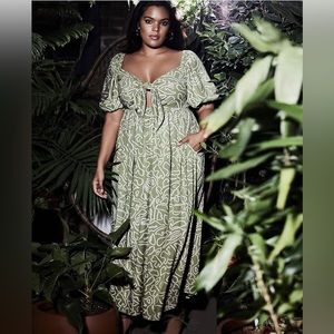 ELOQUII Green Pattern Maxi Dress 14